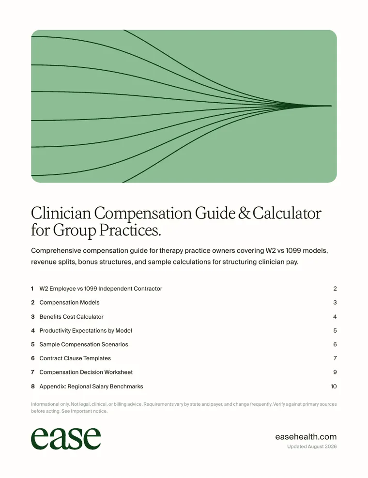 Cover page of the Clinician Compensation Guide & Calculator for Group Practices PDF