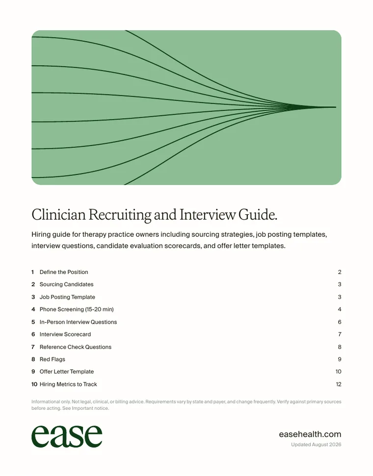 Cover page of the Clinician Recruiting and Interview Guide PDF