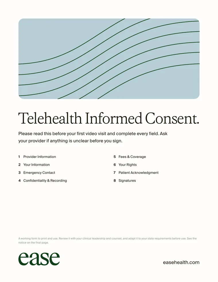Cover of the Telehealth Informed Consent PDF